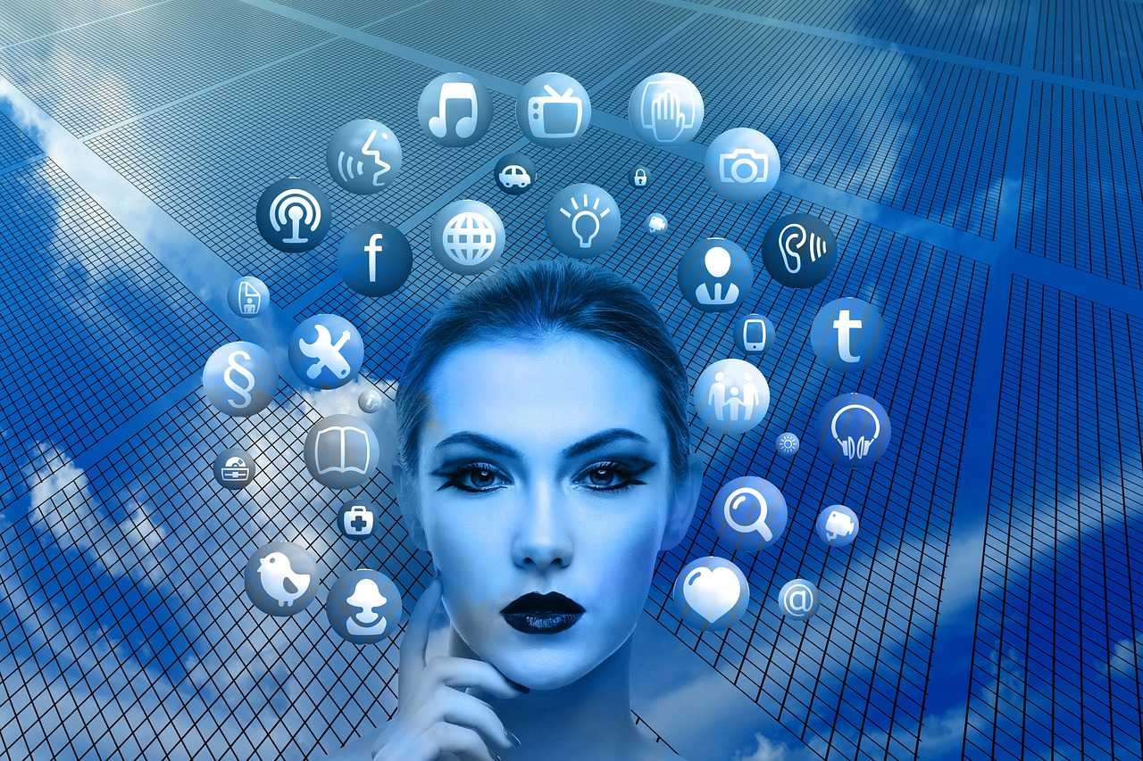 woman, face, social media, thoughts, head, applications, apps, social media applications, icons, circle, tree, networks, internet, social, social network, facebook, google, social networking, networking, multimedia, blue, social media, social media, social media, nature, social media, social media, internet, internet, facebook
